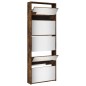 vidaXL Mueble zapatero y espejo 5 niveles roble ahumado 63x17x169,5 cm