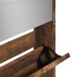 vidaXL Mueble zapatero y espejo 5 niveles roble ahumado 63x17x169,5 cm