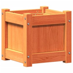 vidaXL Jardinera exterior madera maciza pino marrón cera 31x31x31 cm