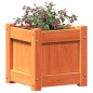 vidaXL Jardinera exterior madera maciza pino marrón cera 31x31x31 cm vidaXL Jardinera exterior madera maciza pino marrón cera 31x31x31 cm