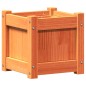 vidaXL Jardinera exterior madera maciza pino marrón cera 31x31x31 cm vidaXL Jardinera exterior madera maciza pino marrón cera 31x31x31 cm