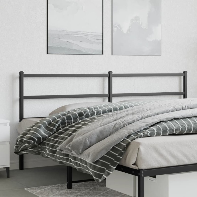 vidaXL Cabecero de metal negro 180 cm vidaXL Cabecero de metal negro 180 cm