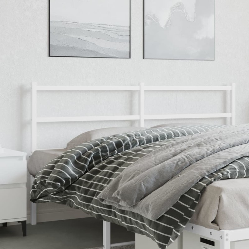 vidaXL Cabecero de metal blanco 150 cm vidaXL Cabecero de metal blanco 150 cm