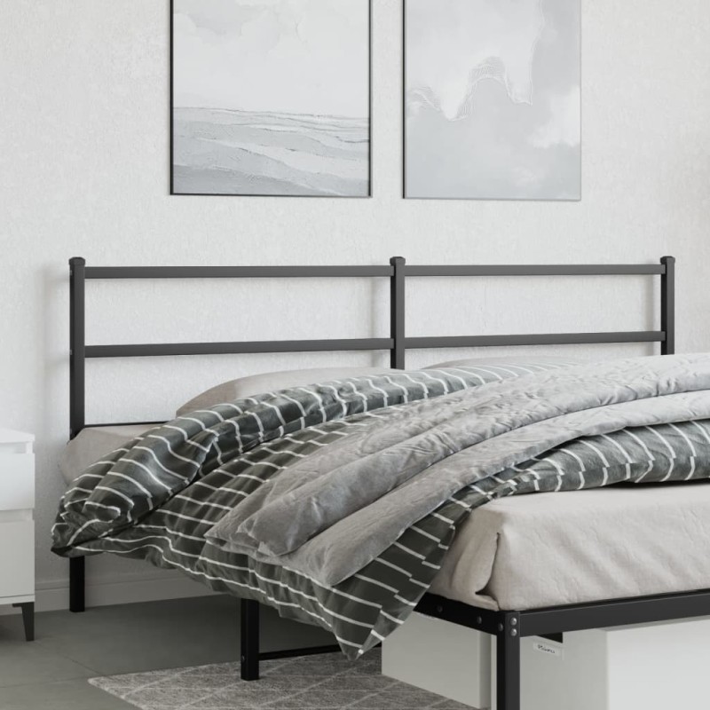 vidaXL Cabecero de metal negro 200 cm vidaXL Cabecero de metal negro 200 cm