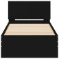 vidaXL Estructura cama con cabecero madera ingeniería negra 75x190 cm vidaXL Estructura cama con cabecero madera ingeniería negra 75x190 cm
