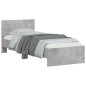 vidaXL Cama con cabecero madera de ingeniería gris hormigón 75x190 cm vidaXL Cama con cabecero madera de ingeniería gris hormigón 75x190 cm