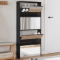 vidaXL Mueble zapatero con espejo 4 niveles negro 63x17x134 cm vidaXL Mueble zapatero con espejo 4 niveles negro 63x17x134 cm