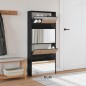 vidaXL Mueble zapatero con espejo 4 niveles negro 63x17x134 cm vidaXL Mueble zapatero con espejo 4 niveles negro 63x17x134 cm