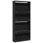 vidaXL Mueble zapatero con espejo 4 niveles negro 63x17x134 cm vidaXL Mueble zapatero con espejo 4 niveles negro 63x17x134 cm