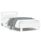 vidaXL Estructura de cama con cabecero y luces LED blanco 75x190 cm vidaXL Estructura de cama con cabecero y luces LED blanco 75x190 cm