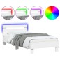 vidaXL Estructura de cama con cabecero y luces LED blanco 75x190 cm vidaXL Estructura de cama con cabecero y luces LED blanco 75x190 cm