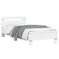 vidaXL Estructura de cama con cabecero y luces LED blanco 75x190 cm vidaXL Estructura de cama con cabecero y luces LED blanco 75x190 cm