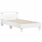 vidaXL Estructura de cama con cabecero y luces LED blanco 75x190 cm vidaXL Estructura de cama con cabecero y luces LED blanco 75x190 cm
