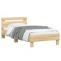 vidaXL Estructura de cama cabecero luces LED roble Sonoma 75x190 cm