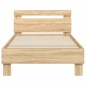 vidaXL Estructura de cama cabecero luces LED roble Sonoma 75x190 cm