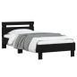 vidaXL Estructura de cama con cabecero y luces LED negro 90x190 cm vidaXL Estructura de cama con cabecero y luces LED negro 90x190 cm