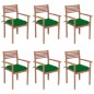 vidaXL Sillas apilables de jardín 6 uds madera de teca con cojines vidaXL Sillas apilables de jardín 6 uds madera de teca con cojines