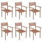 vidaXL Sillas apilables de jardín 6 uds madera de teca con cojines vidaXL Sillas apilables de jardín 6 uds madera de teca con cojines