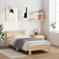 vidaXL Estructura de cama cabecero luces LED roble Sonoma 100x200 cm