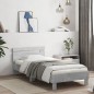 vidaXL Estructura de cama cabecero luces LED gris hormigón 90x190 cm vidaXL Estructura de cama cabecero luces LED gris hormigón 90x190 cm