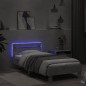 vidaXL Estructura de cama cabecero luces LED gris hormigón 90x190 cm vidaXL Estructura de cama cabecero luces LED gris hormigón 90x190 cm