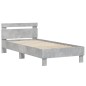 vidaXL Estructura de cama cabecero luces LED gris hormigón 90x190 cm vidaXL Estructura de cama cabecero luces LED gris hormigón 90x190 cm