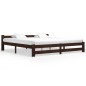 vidaXL Estructura de cama madera maciza pino marrón oscuro 200x200 cm vidaXL Estructura de cama madera maciza pino marrón oscuro 200x200 cm