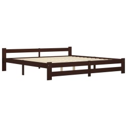 vidaXL Estructura de cama madera maciza pino marrón oscuro 200x200 cm