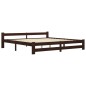 vidaXL Estructura de cama madera maciza pino marrón oscuro 200x200 cm vidaXL Estructura de cama madera maciza pino marrón oscuro 200x200 cm