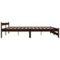 vidaXL Estructura de cama madera maciza pino marrón oscuro 200x200 cm vidaXL Estructura de cama madera maciza pino marrón oscuro 200x200 cm