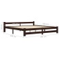 vidaXL Estructura de cama madera maciza pino marrón oscuro 200x200 cm vidaXL Estructura de cama madera maciza pino marrón oscuro 200x200 cm