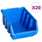vidaXL Contenedores de almacenaje apilables 20 unidades plástico azul vidaXL Contenedores de almacenaje apilables 20 unidades plástico azul