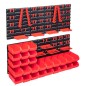 vidaXL Kit de cajas de almacenaje 103 pzas paneles de pared rojo/negro vidaXL Kit de cajas de almacenaje 103 pzas paneles de pared rojo/negro