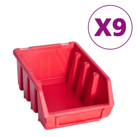 vidaXL Kit de cajas de almacenaje 103 pzas paneles de pared rojo/negro