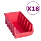 vidaXL Kit de cajas de almacenaje 103 pzas paneles de pared rojo/negro vidaXL Kit de cajas de almacenaje 103 pzas paneles de pared rojo/negro