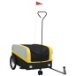 vidaXL Remolque para bicicleta hierro negro y amarillo 45 kg vidaXL Remolque para bicicleta hierro negro y amarillo 45 kg