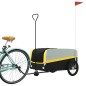 vidaXL Remolque para bicicleta hierro negro y amarillo 45 kg vidaXL Remolque para bicicleta hierro negro y amarillo 45 kg