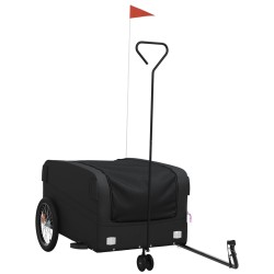 vidaXL Remolque para bicicleta hierro negro 45 kg