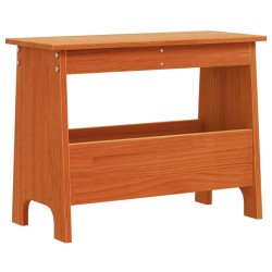 vidaXL Banco de recibidor madera maciza pino marrón cera 60x28x45 cm