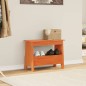 vidaXL Banco de recibidor madera maciza pino marrón cera 60x28x45 cm vidaXL Banco de recibidor madera maciza pino marrón cera 60x28x45 cm