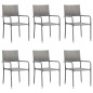 vidaXL Juego de comedor jardín 7 pzas ratán sintético acero gris negro vidaXL Juego de comedor jardín 7 pzas ratán sintético acero gris negro