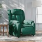 vidaXL Sillón reclinable eléctrico tela verde oscuro