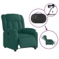 vidaXL Sillón reclinable eléctrico tela verde oscuro