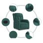 vidaXL Sillón reclinable eléctrico tela verde oscuro