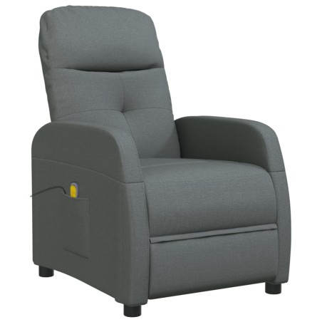 vidaXL Sillón de masaje de tela gris oscuro