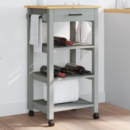 vidaXL Carrito de cocina MONZA madera maciza de pino 48x40x90 cm