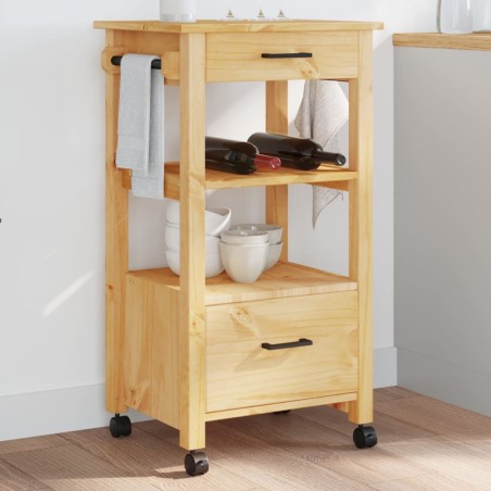vidaXL Carrito de cocina MONZA madera maciza de pino 48x40x90 cm