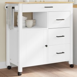 vidaXL Carrito de cocina MONZA madera maciza de pino 84x40x90 cm