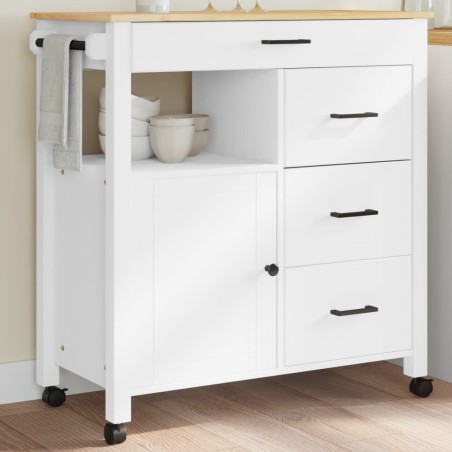 vidaXL Carrito de cocina MONZA madera maciza de pino 84x40x90 cm
