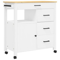 vidaXL Carrito de cocina MONZA madera maciza de pino 84x40x90 cm